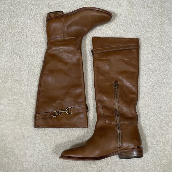 Coach Laguna Riding Boots Leather Knee High Equestrian Brown Flat 6.5 - Picture 4 of 9